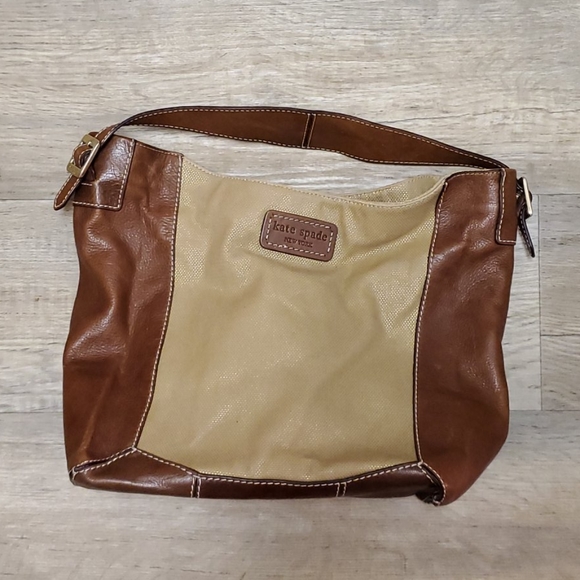 Kate Spade Leather Canvas Hobo Bag - Picture 2 of 14